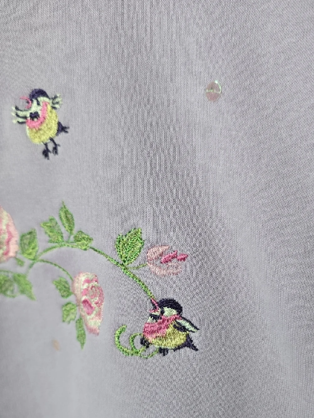CC Hughes Vintage Embroidered Floral Crewneck Sweatshirt Grandma Granny Medium